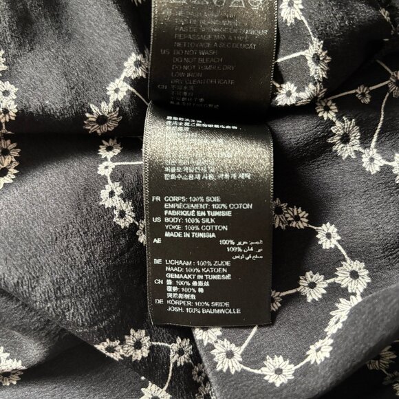 M/L Sandro 100% Silk Peace and Flowers Mini Dress - Picture 12 of 14